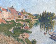 Paul Signac Riverbank,Petit-Andely (mk09) oil on canvas